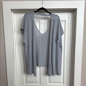 LA Hearts | Gray Open-Back Cardigan